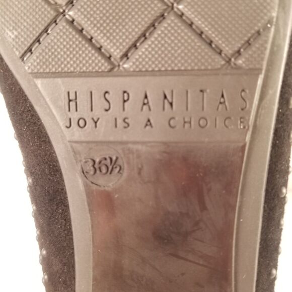 HISPANITAS 3D Black Women's Hobnail Scalloped Bethel Ballerina Flats Shoes US 6 - Picture 10 of 11